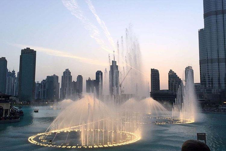 噴泉的水型根據播放音樂的旋律和節拍而有規律地進行變化，同時輔以燈光、激光以及其它介質的變化