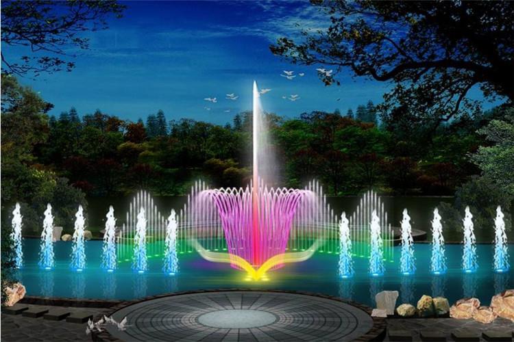 采用音樂信號控制調節水泵電機轉速的方法，將噴泉水體變化隨音樂強弱節奏同步無級平滑跟隨變化