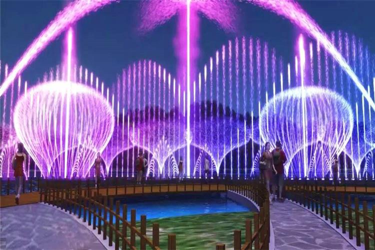 程控噴泉與全息投影成像的結合能使觀眾在現場感受到水、聲、影的各種變換造型營造出比傳統的程控噴泉更加絢麗、震撼的噴泉觀賞效果