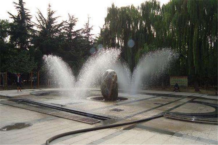 在選用水泵時要考慮國產水泵所標的是管道供水揚程，而流水噴泉使用的是空中揚程，且國產的水泵性能比較低