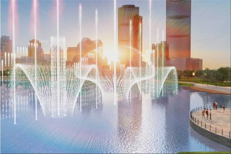 要根據聲控噴泉所在地的空間尺度來確定噴水的形式、規模及噴水池的比例大小